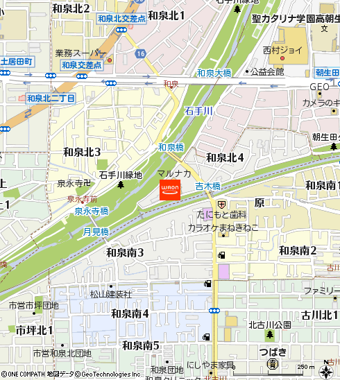 マルナカ和泉店付近の地図